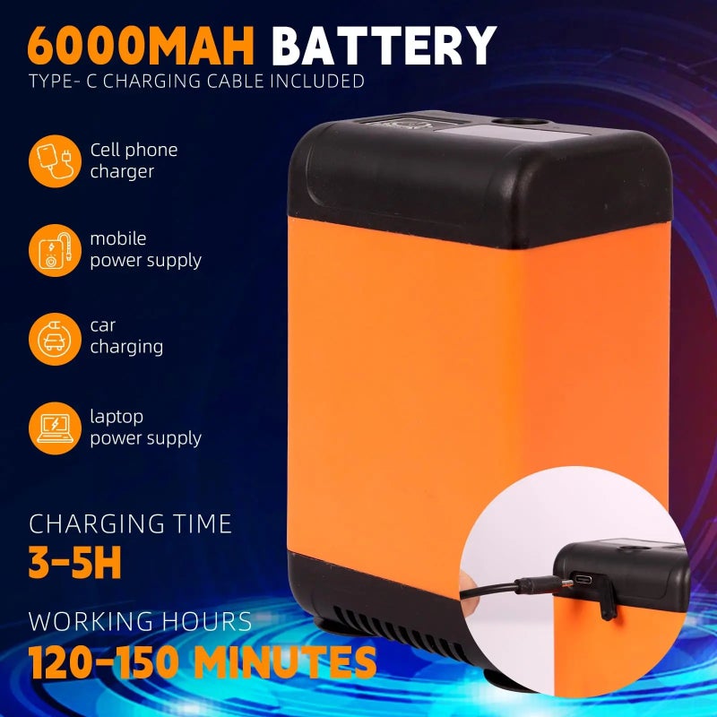 Bluejw Outdoor Camping Shower Pump - Rechargeable Portable Electric Shower with LED Display & Handheld Showerhead for Dorm, Travel, Hiking - Image 5